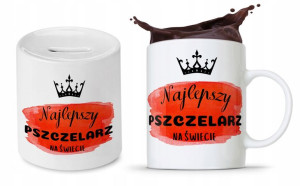Dla Pszczelarza Prezent Zestaw Kubek + Skarbonka