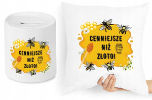 Dla Pszczelarza Zestaw Poduszka + Skarbonka