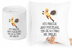 Dla Pszczelarza Zestaw Poduszka + Skarbonka