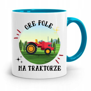 Dla Rolnika Kubek Błękitny Ore Pole Na Traktorze
