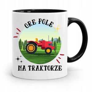 Dla Rolnika Kubek Czarny Ore Pole Na Traktorze