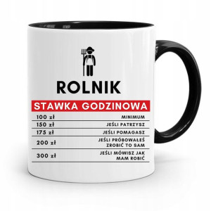 Dla Rolnika Kubek Czarny Rolnik Stawka Godzinowa