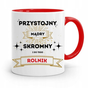 Dla Rolnika Kubek Czerwony Przystojny Skromny