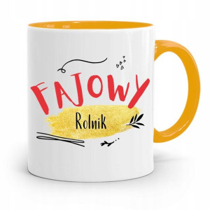 Dla Rolnika Kubek Zółty Fajowy Rolnik Prezent