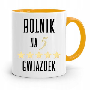 Dla Rolnika Kubek Zółty Rolnik Na 5 Gwiazdek