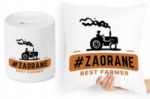 Dla Rolnika Zestaw Poduszka + Skarbonka Prezent