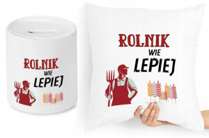 Dla Rolnika Zestaw Poduszka + Skarbonka Prezent
