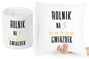 Dla Rolnika Zestaw Poduszka + Skarbonka Prezent