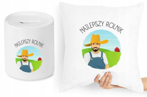 Dla Rolnika Zestaw Poduszka + Skarbonka Prezent