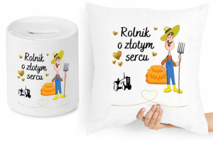 Dla Rolnika Zestaw Poduszka + Skarbonka Prezent