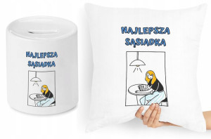 Dla Sąsiada Sąsiadki Zestaw Poduszka + Skarbonka