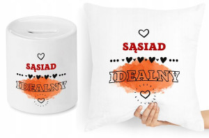 Dla Sąsiada Sąsiadki Zestaw Poduszka + Skarbonka