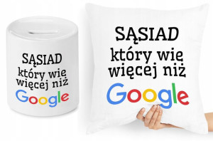 Dla Sąsiada Sąsiadki Zestaw Poduszka + Skarbonka