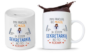 Dla Sekretarki Zestaw Kubek + Skarbonka Prezent