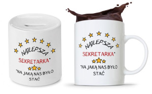 Dla Sekretarki Zestaw Kubek + Skarbonka Prezent