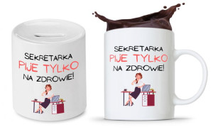 Dla Sekretarki Zestaw Kubek + Skarbonka Prezent