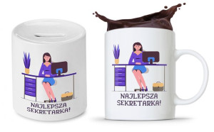 Dla Sekretarki Zestaw Kubek + Skarbonka Prezent