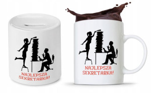 Dla Sekretarki Zestaw Kubek + Skarbonka Prezent