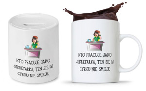 Dla Sekretarki Zestaw Kubek + Skarbonka Prezent