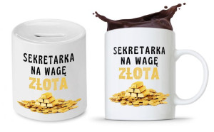 Dla Sekretarki Zestaw Kubek + Skarbonka Prezent