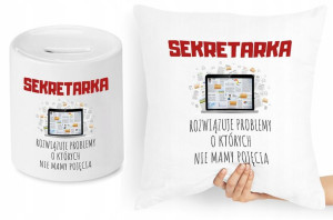 Dla Sekretarki Zestaw Poduszka + Skarbonka