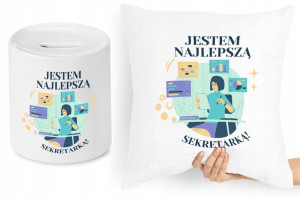Dla Sekretarki Zestaw Poduszka + Skarbonka
