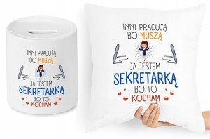 Dla Sekretarki Zestaw Poduszka + Skarbonka