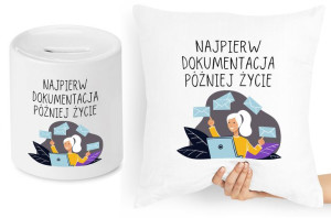 Dla Sekretarki Zestaw Poduszka + Skarbonka