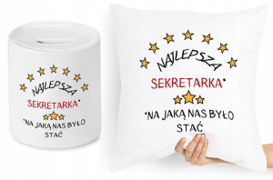 Dla Sekretarki Zestaw Poduszka + Skarbonka