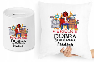 Dla Sekretarki Zestaw Poduszka + Skarbonka