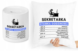 Dla Sekretarki Zestaw Poduszka + Skarbonka