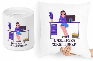 Dla Sekretarki Zestaw Poduszka + Skarbonka