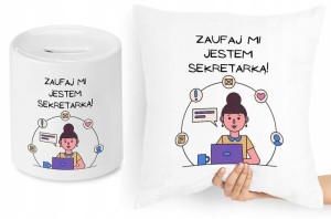 Dla Sekretarki Zestaw Poduszka + Skarbonka