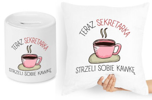 Dla Sekretarki Zestaw Poduszka + Skarbonka