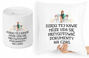 Dla Sekretarki Zestaw Poduszka + Skarbonka