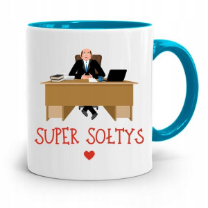 Dla Sołtysa Kubek Błękitny Super Sołtys Prezent