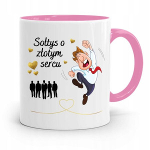 Dla Sołtysa Kubek Różowy O Złotym Sercu Prezent