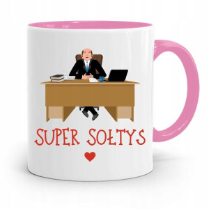 Dla Sołtysa Kubek Różowy Super Sołtys Prezent