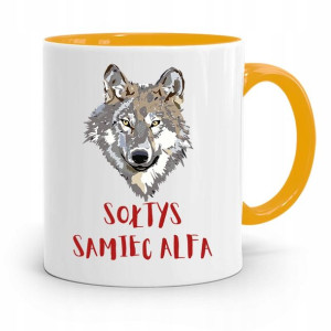 Dla Sołtysa Kubek Żółty Sołtys Samiec Alfa Prezent
