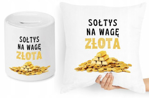 Dla Sołtysa Zestaw Poduszka + Skarbonka Prezent