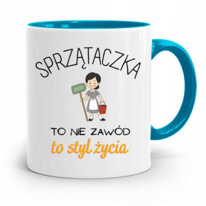 Dla Sprzątaczki Kubek Błękitny Na Prezent Urodziny