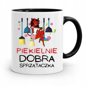 Dla Sprzątaczki Kubek Czarny Na Prezent Urodziny