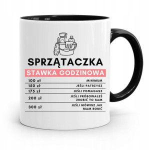 Dla Sprzątaczki Kubek Czarny Na Prezent Urodziny