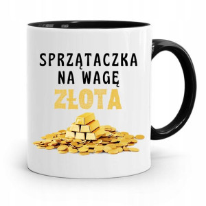 Dla Sprzątaczki Kubek Czarny Na Prezent Urodziny