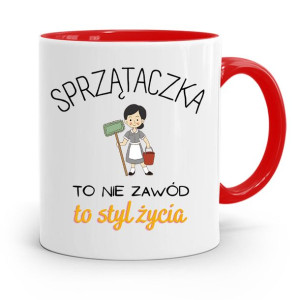 Dla Sprzątaczki Kubek Czerwony Na Prezent Urodziny