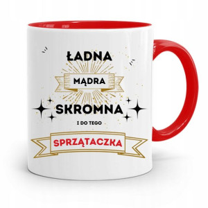 Dla Sprzątaczki Kubek Czerwony Na Prezent Urodziny