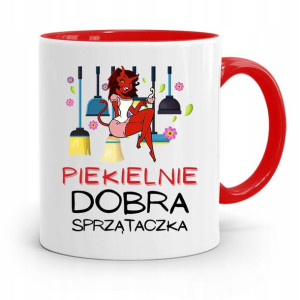 Dla Sprzątaczki Kubek Czerwony Na Prezent Urodziny