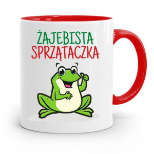 Dla Sprzątaczki Kubek Czerwony Na Prezent Urodziny