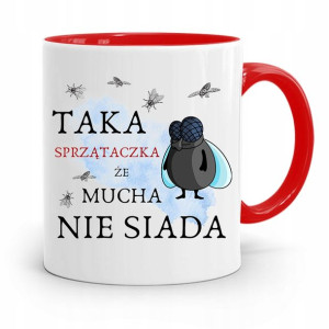 Dla Sprzątaczki Kubek Czerwony Na Prezent Urodziny
