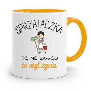 Dla Sprzątaczki Kubek Żółty Na Prezent Urodziny